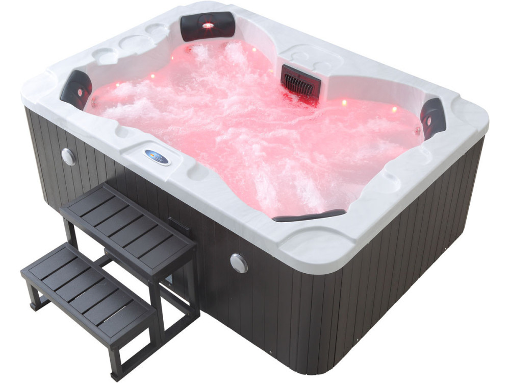 Spa LED "Haiti" 4 lugares - Alto-falantes Bluetooth integrados - Branco