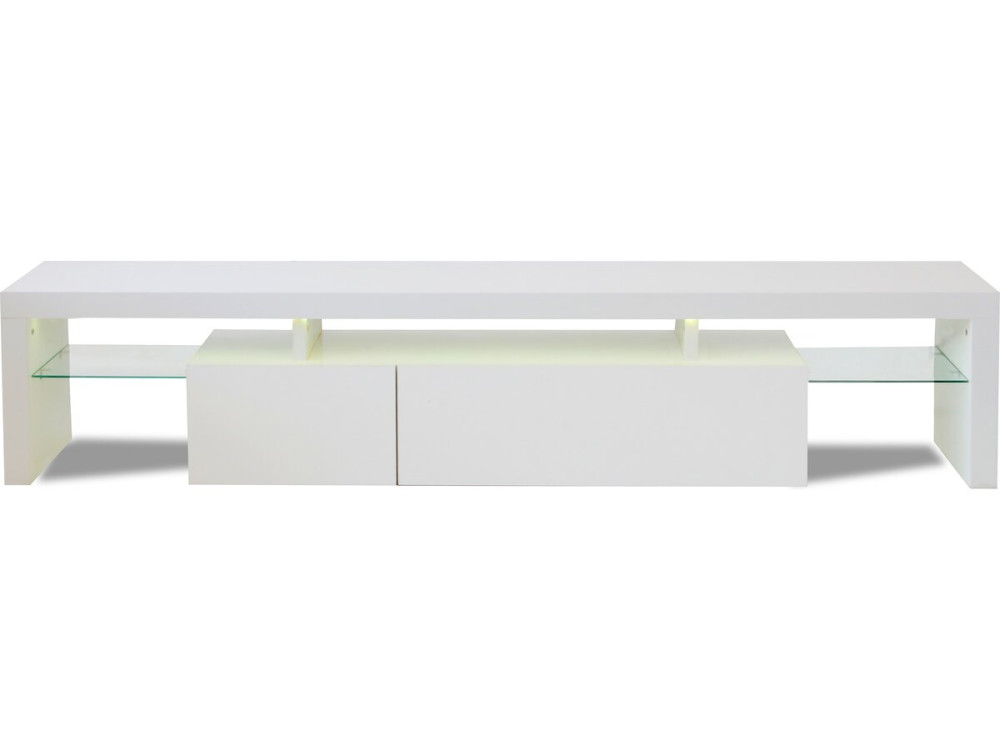 Móvel TV LED lacado "Tina" - 187,5 x 34 x 38 cm - Branco