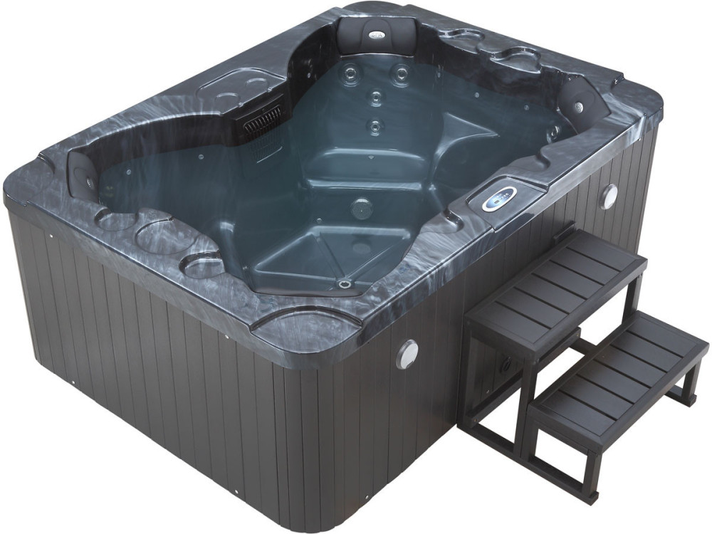 Spa LED de 4 lugares “Haiti” - Alto-falantes Bluetooth integrados - Cinza