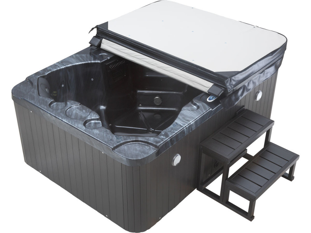 Spa LED de 4 lugares “Haiti” - Alto-falantes Bluetooth integrados - Cinza