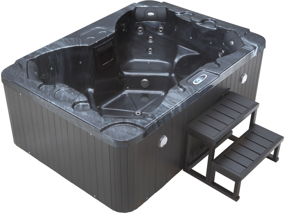 Spa LED de 4 lugares “Haiti” - Alto-falantes Bluetooth integrados - Cinza