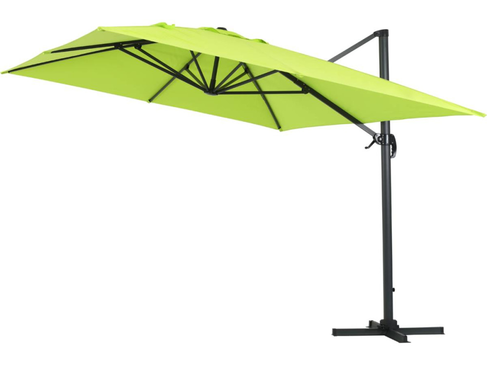 Guarda-sol de jardim offset em alumínio "Sun 4" - Retângulo - 3 x 4 m + Capa protetora - Verde
