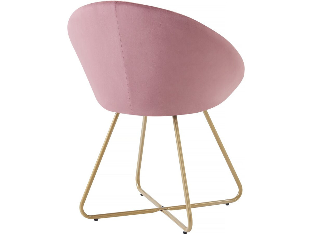 Conjunto de 2 cadeiras de sala de jantar em veludo "Rosalie" - Rosa