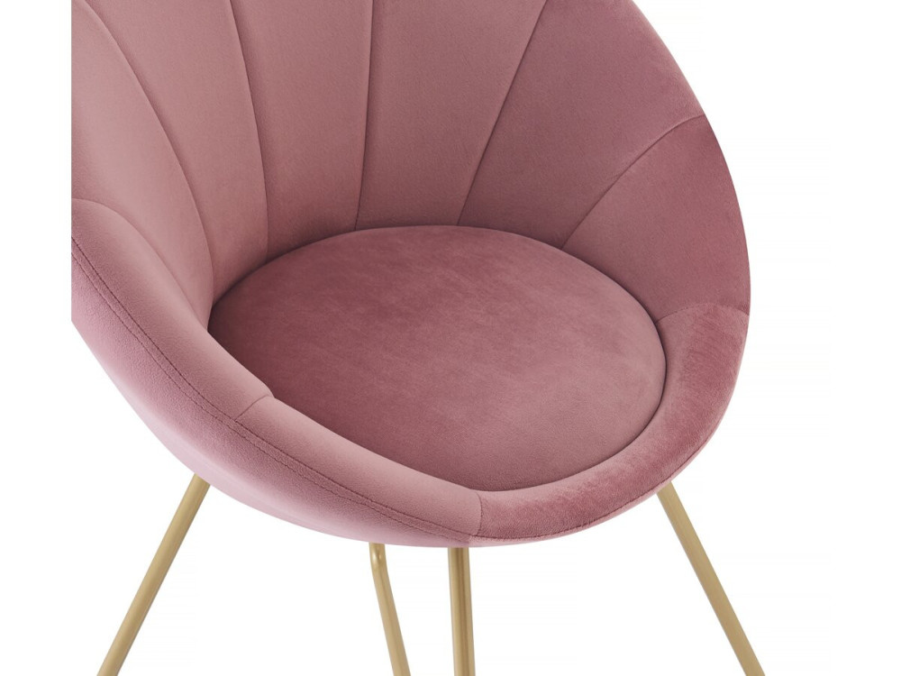 Conjunto de 2 cadeiras de sala de jantar em veludo "Rosalie" - Rosa