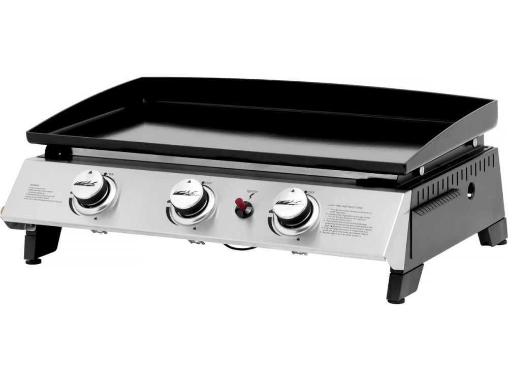 Plancha a gás 3 queimadores "Jolly" - 7,5 Kw - Cinza