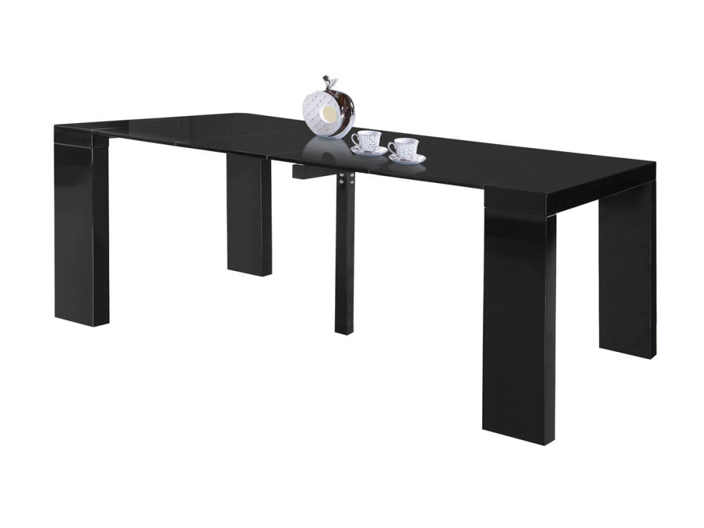 Mesa de jantar extensível "Dina" - 200/40 x 94 x 75 cm - Lacada preta