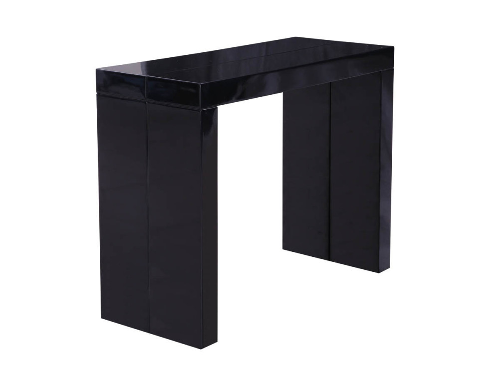 Mesa de jantar extensível "Dina" - 200/40 x 94 x 75 cm - Lacada preta