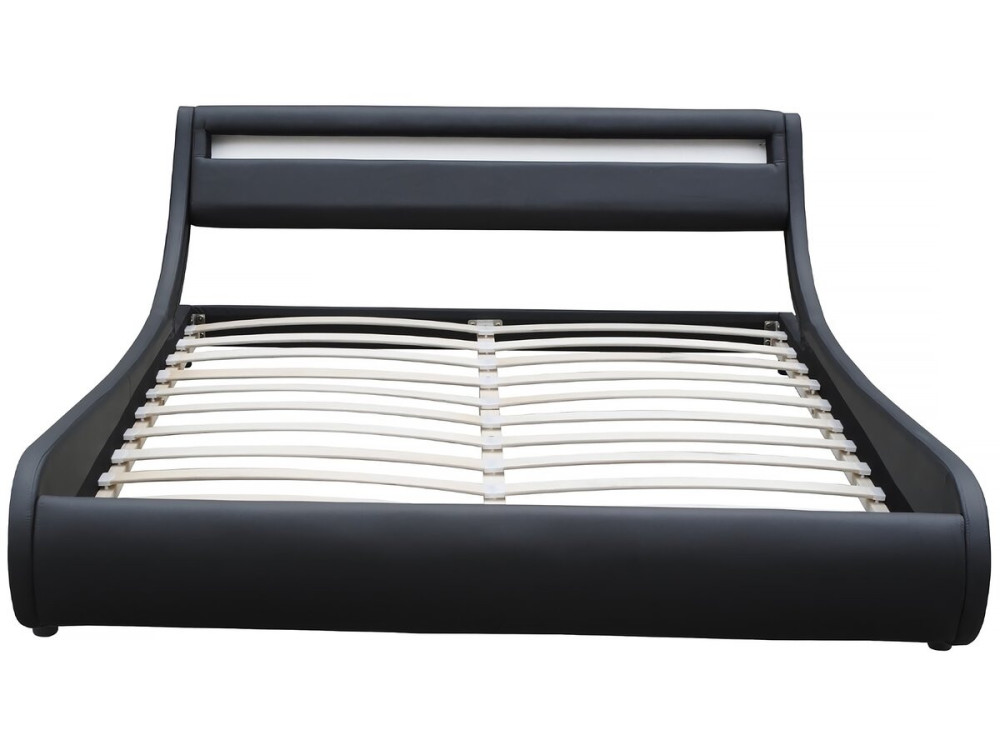Cama LED "Natacha" - 140 x 190 cm - Preto
