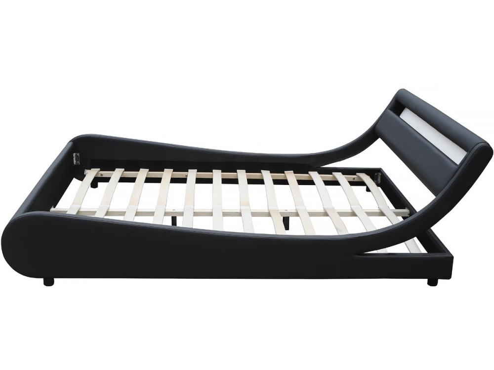 Cama LED "Natacha" - 140 x 190 cm - Preto