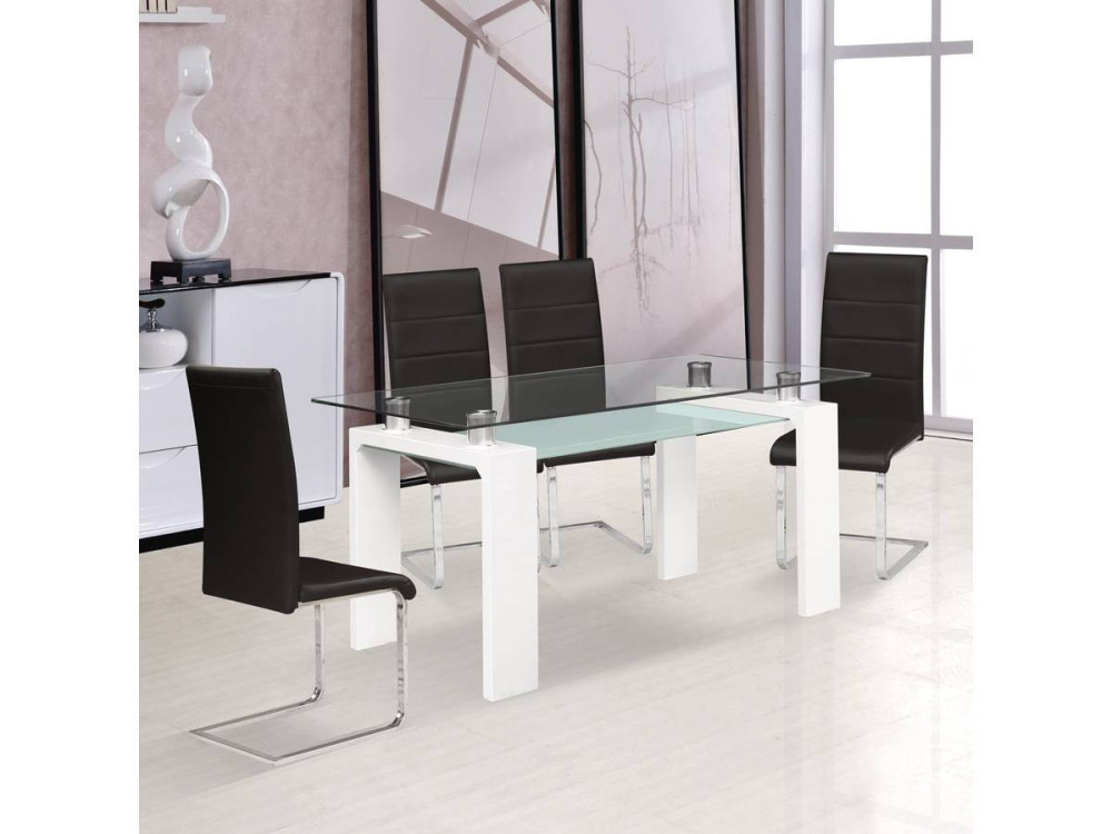 Mesa de jantar "Eva" - 150 x 80 x 75 cm - Lacada branca