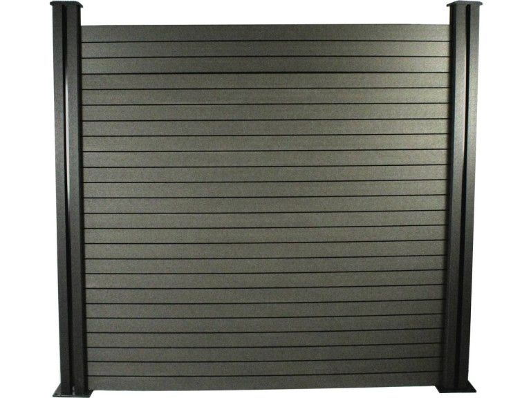 Kit de cerca composta 1,6 x 1,2 m - Kit de fixação grátis - Cinza escuro