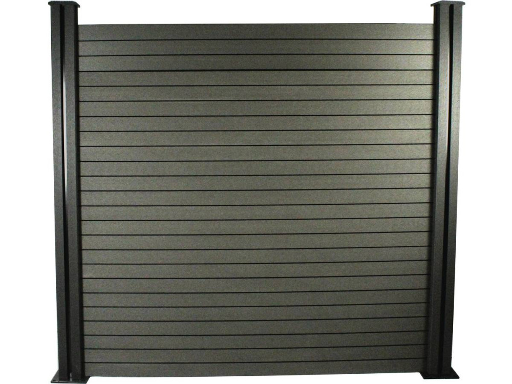 Kit de cerca composta 1,6 x 1,2 m - Kit de fixação grátis - Cinza escuro