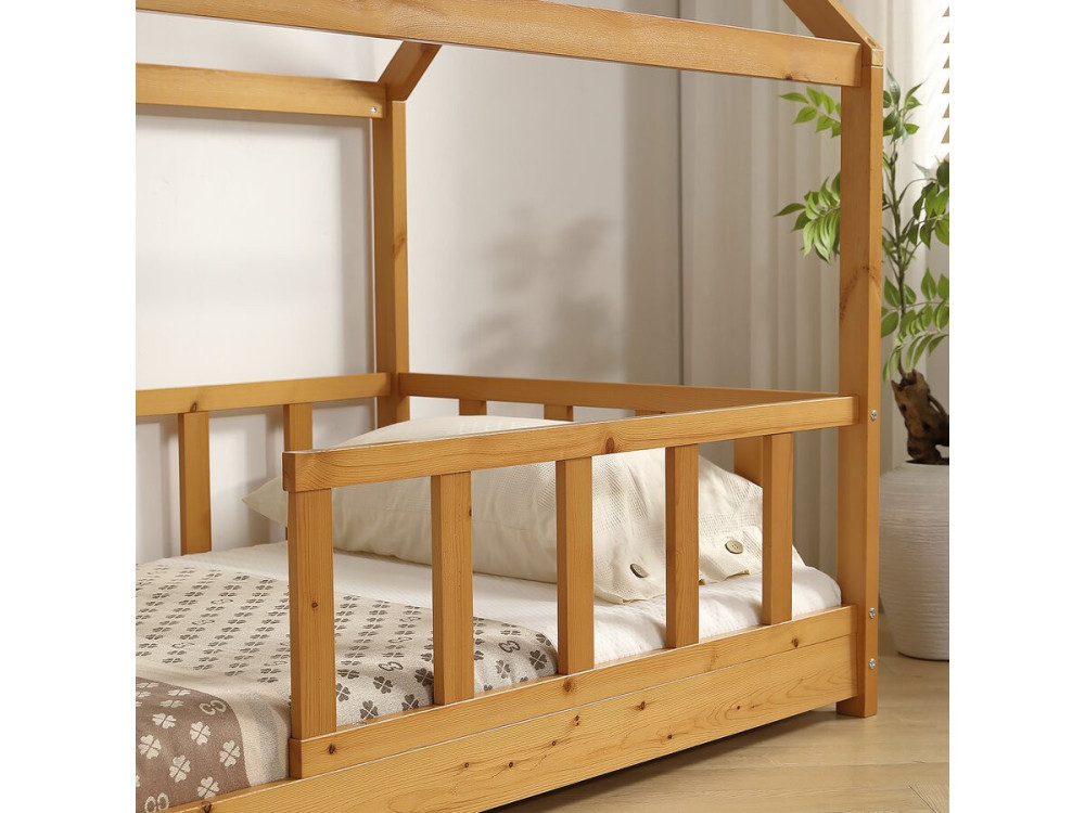 Cama de criança em madeira "Mila" - 90 x 190 cm - Castanho