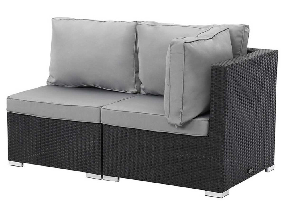 Mobiliário de jardim chaise longue de 2 peças "Ibiza" - Atlanta - Preto