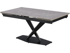 Mesa de jantar extensível em cerâmica para 6 a 10 pessoas "Silêncio" - Cinza Mármore