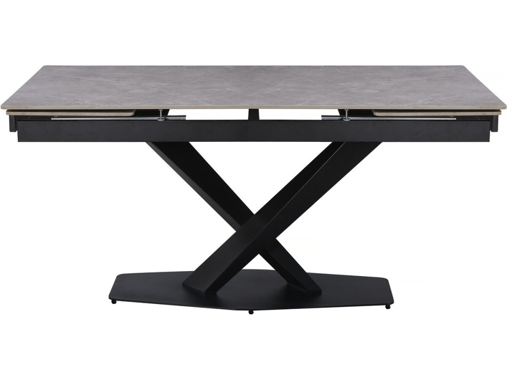 Mesa de jantar extensível em cerâmica para 6 a 10 pessoas "Silêncio" - Cinza Mármore
