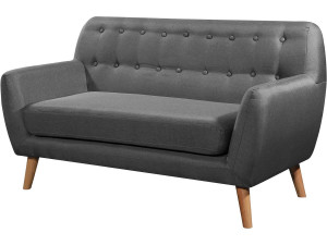 Sofá fixo de tecido "Cody" - 145 x 77 x 84 cm - 2 lugares - Cinza
