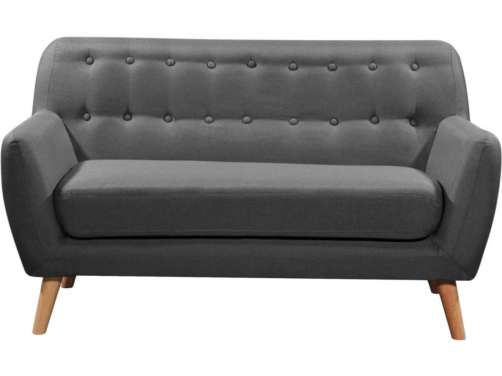 Sofá fixo de tecido "Cody" - 145 x 77 x 84 cm - 2 lugares - Cinza