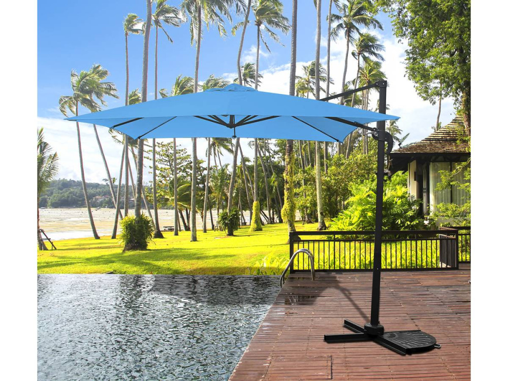 Guarda-sol de jardim deslocado "Soleil" - 2,5 x 2,5 m - Azul