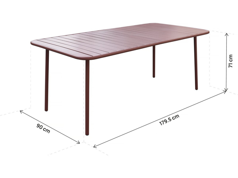 Conjunto de jantar de jardim em metal "Bilbau" - 8 lugares - Terracota