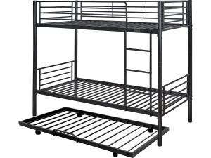 Beliche "ADAM" com gaveta auxiliar - 90 x 190 cm - Metal - Preto