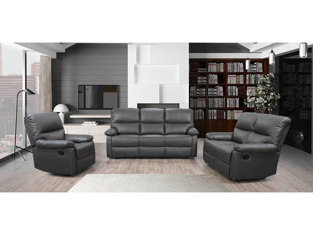 Sofá relaxante "Lincoln" - 197 x 89 x 103 cm - 3 lugares - Cinza
