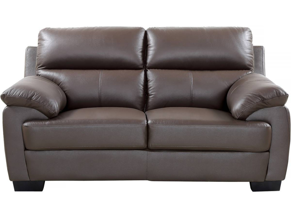 Sofá de couro e PVC "Cardiff" - 163 x 92 x 93 cm - Chocolate