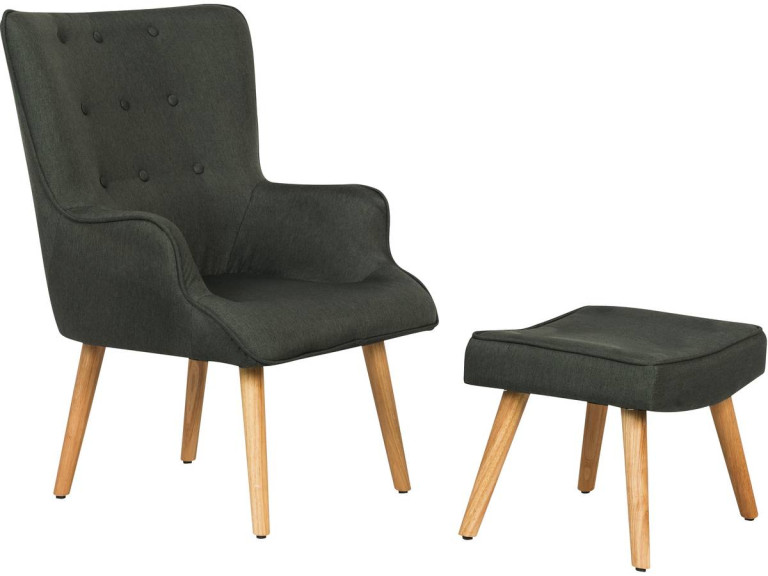 Poltrona estilo escandinavo tecido "Odense" - 1 lugar - Cinza escuro