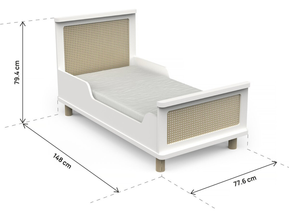 Cama de criança "Ochna" - 70 x 140 cm - Branco mate