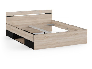 Cama de casal em madeira "Michigan" - 160 x 200 cm - Bege