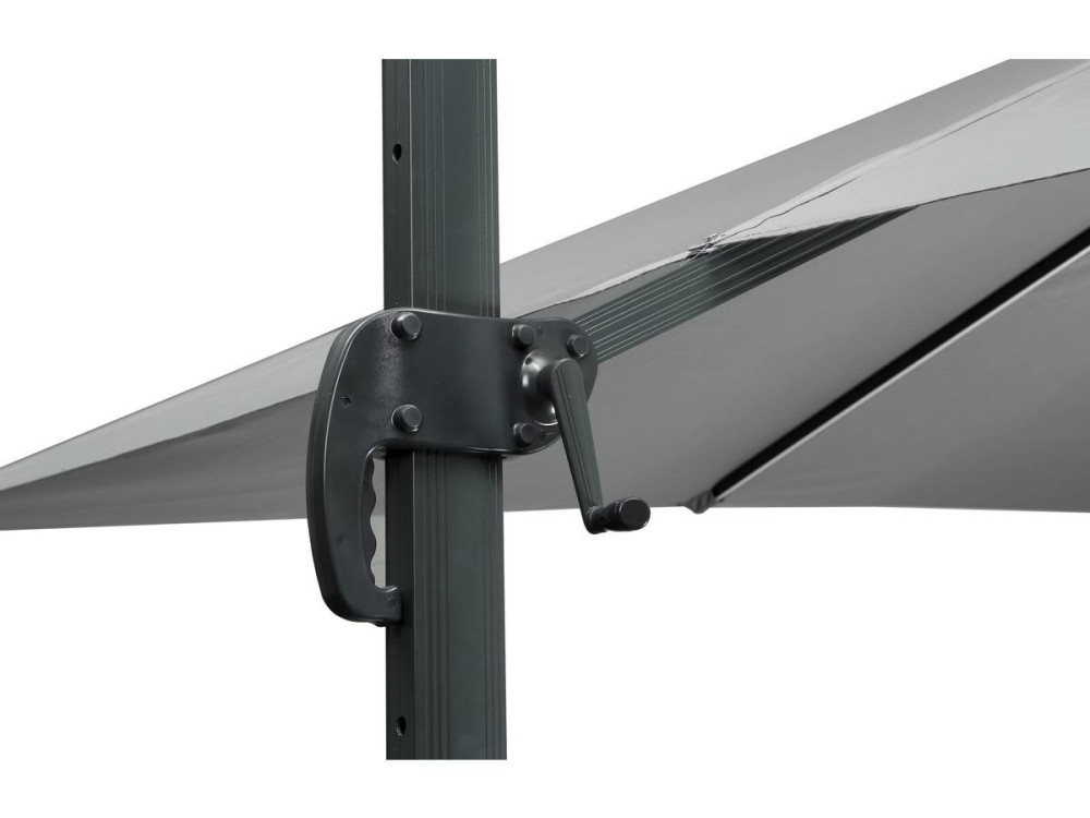 Guarda-sol jardim deportado LED Alu "Sun 3 Luxe" - Quadrado - 3 x 3 m - Cinza
