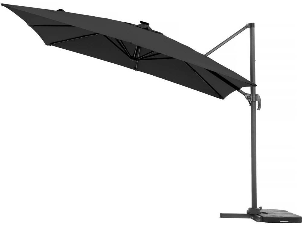 Guarda-sol de jardim Alu "Sun 4 Luxe" com LEDs deportados - Retângulo - 3 x 4 m - Balastro incluído