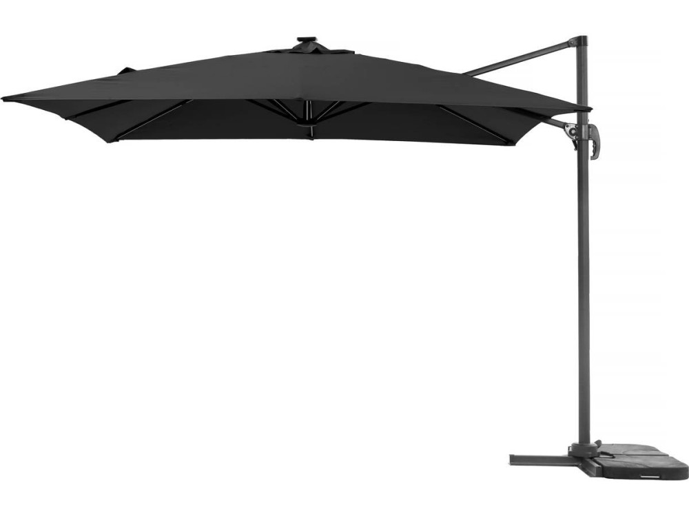 Guarda-sol de jardim Alu "Sun 4 Luxe" com LEDs deportados - Retângulo - 3 x 4 m - Balastro incluído