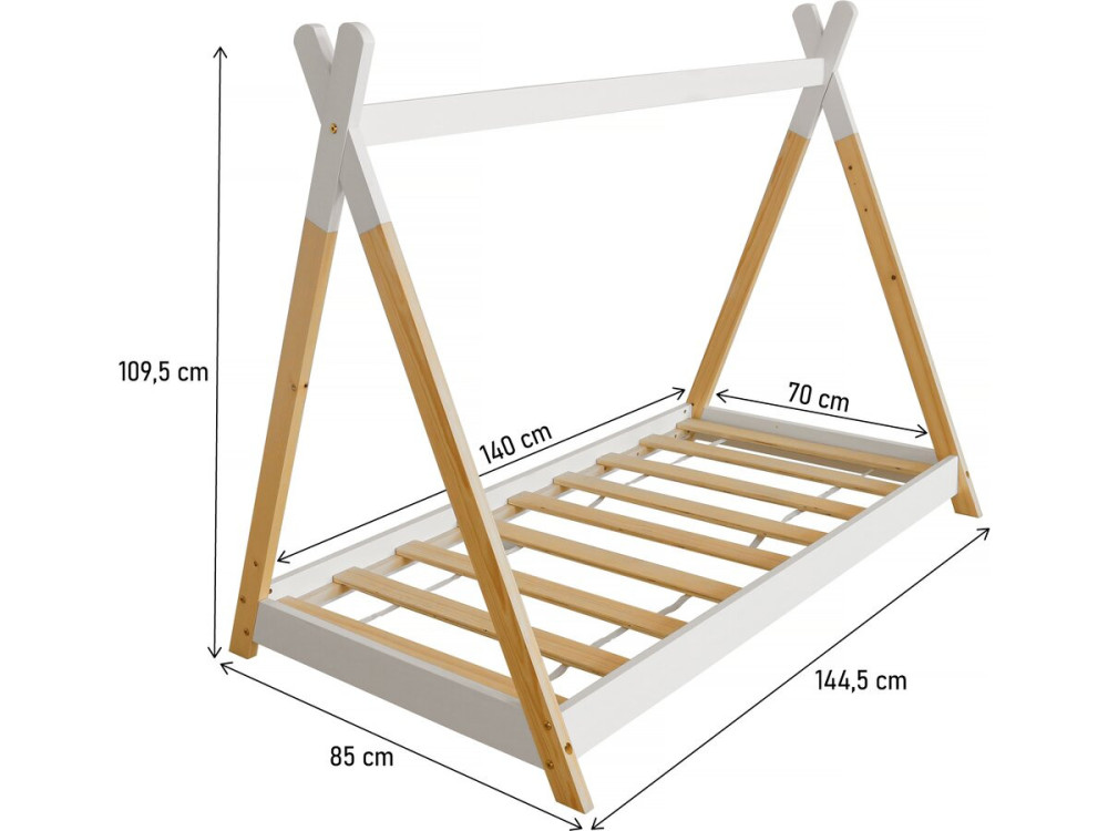 Cama Tipi "Melissa" 70 x 140 cm - Branco