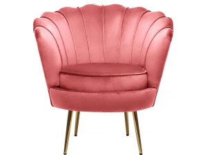 Poltrona de veludo "Floria" - 70 x 73 x 76 cm - Rosa