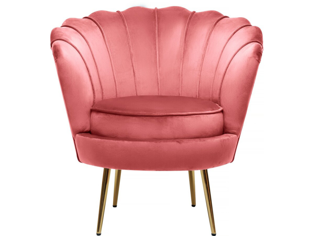 Poltrona de veludo "Floria" - 70 x 73 x 76 cm - Rosa