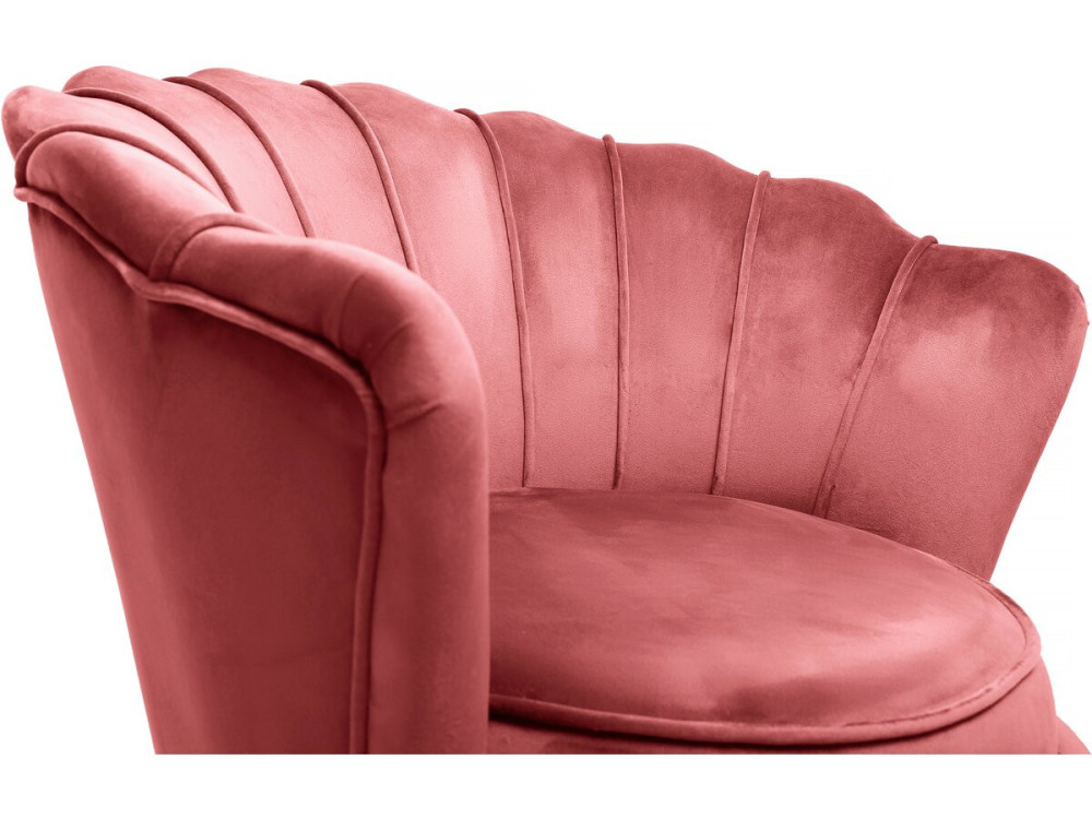 Poltrona de veludo "Floria" - 70 x 73 x 76 cm - Rosa