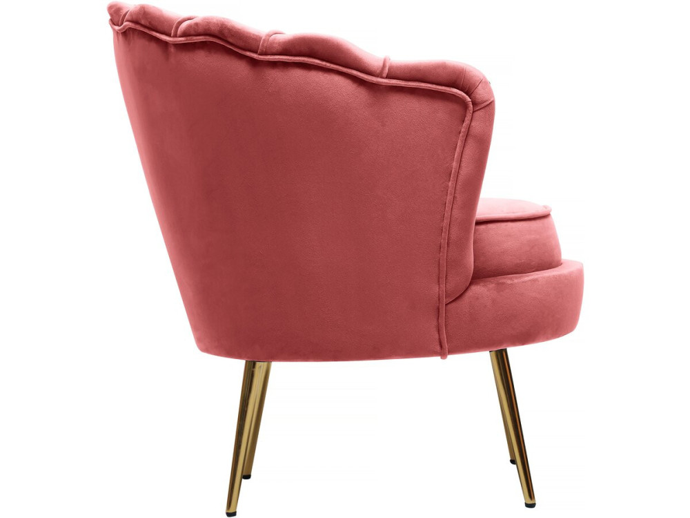 Poltrona de veludo "Floria" - 70 x 73 x 76 cm - Rosa