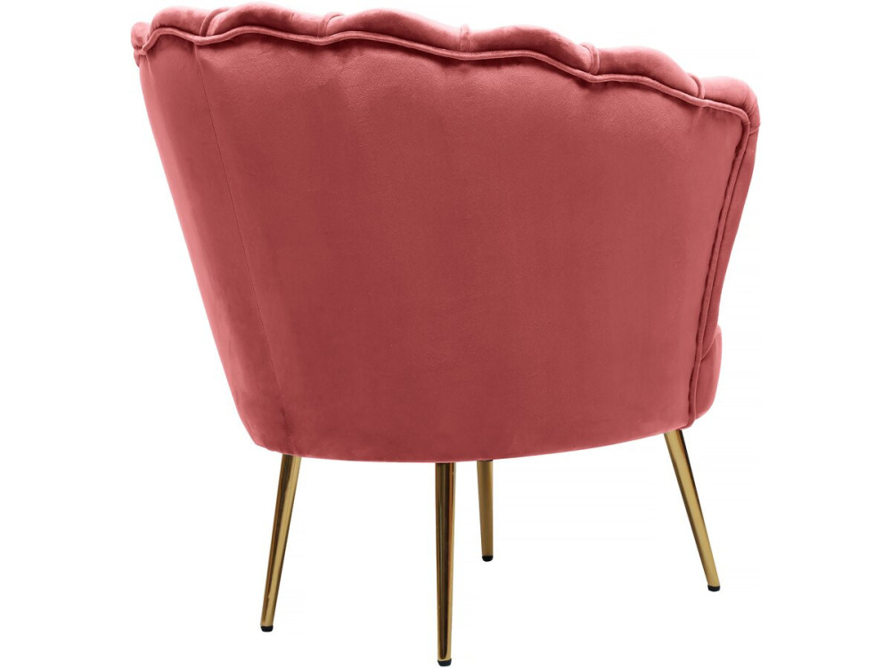 Poltrona de veludo "Floria" - 70 x 73 x 76 cm - Rosa