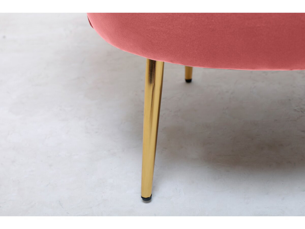 Poltrona de veludo "Floria" - 70 x 73 x 76 cm - Rosa