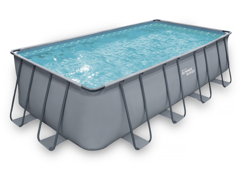 Piscina tubular cinza - "LUDO 2" - 4,01 x 2,01 x 1,22 m - filtração de areia 2,5 m³/h