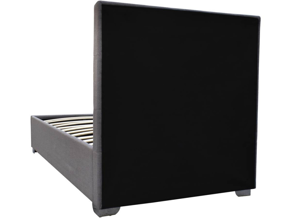 Cama de solteiro com baú "Tino" - 90 × 190 cm - Cinza