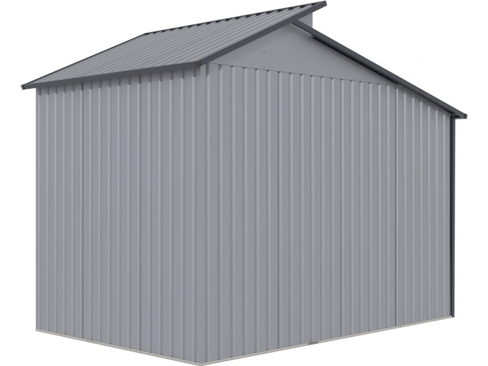 Abrigo de jardim em metal com pérgula "Madras" - 5,64 m² - 193 x 292 x 229 cm - Cinza