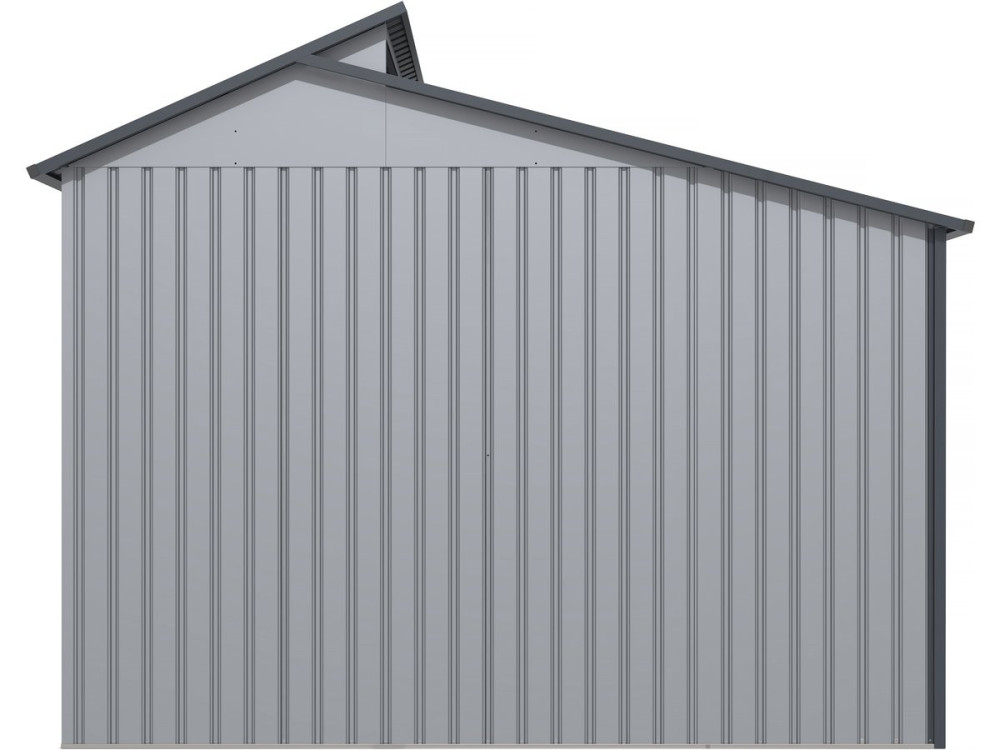Abrigo de jardim em metal com pérgula "Madras" - 5,64 m² - 193 x 292 x 229 cm - Cinza