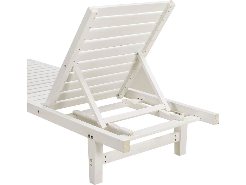 Conjunto de 2 espreguiçadeiras de madeira "Rawai" - Branco