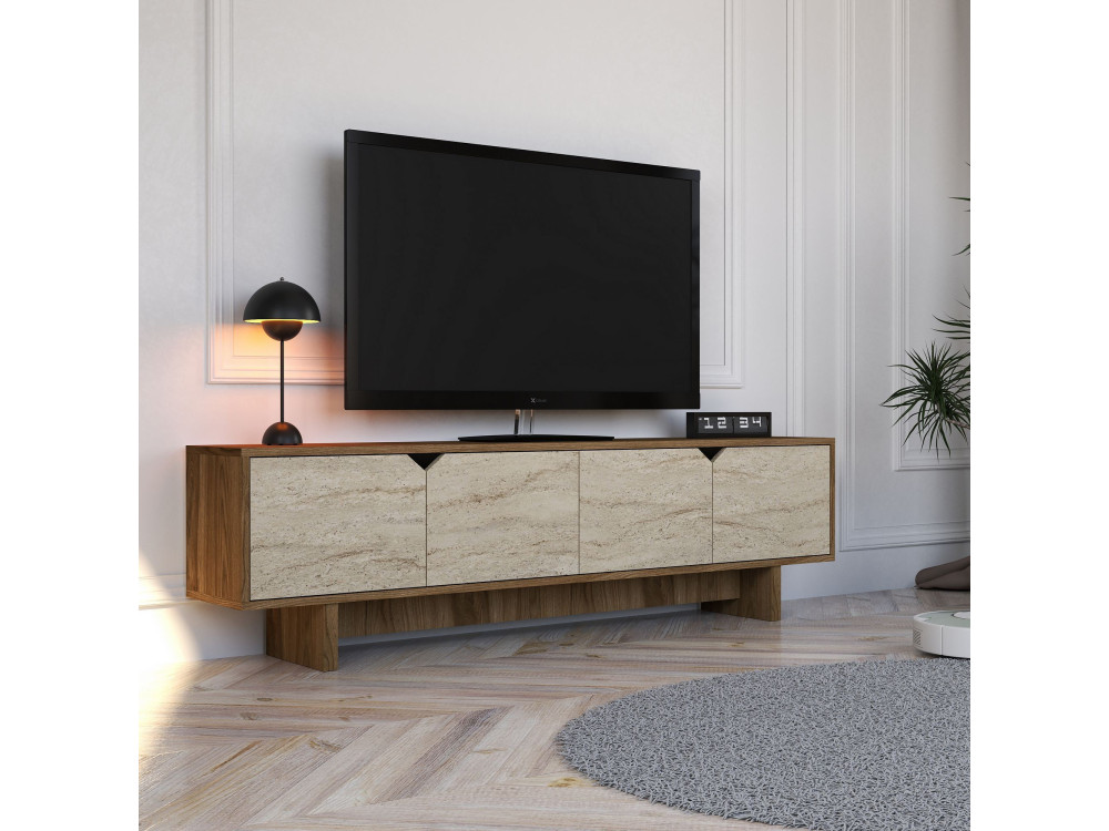 Suporte de TV em madeira "istemi" 180 x 30 x 50 cm - Nogueira
