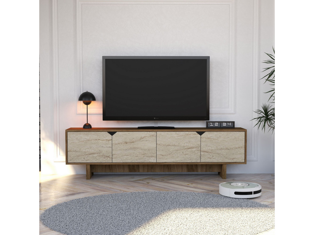 Suporte de TV em madeira "istemi" 180 x 30 x 50 cm - Nogueira