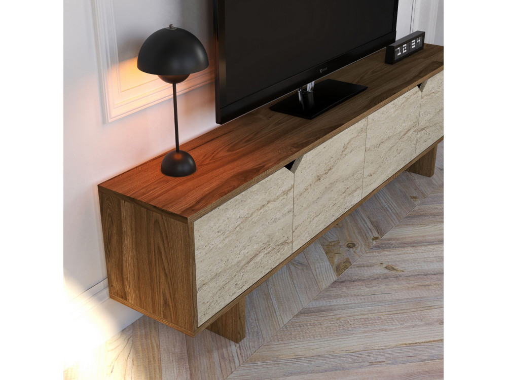Suporte de TV em madeira "istemi" 180 x 30 x 50 cm - Nogueira