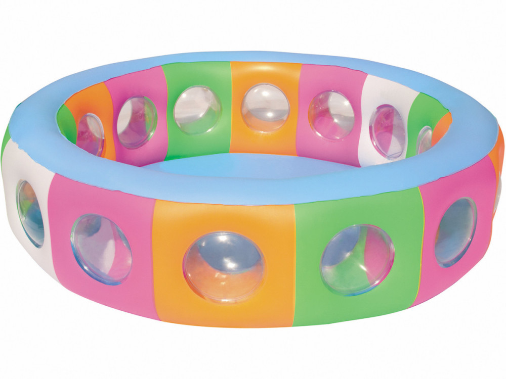 Piscina insuflável multicolorida com janelas - Ø 196 x 53 cm