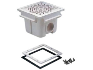 Sumidouro quadrado 210 x 210 mm com grelha em ABS - Branco